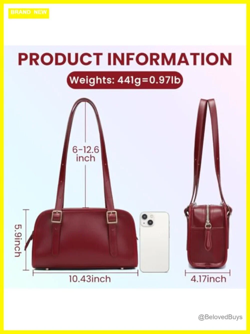 Leather Shoulder Handbag Top-Handle Hobo Bag with Adjustable Strap